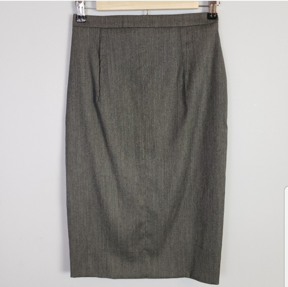 Antonio Berardi gray wool blend back zip pencil skirt business luxe
